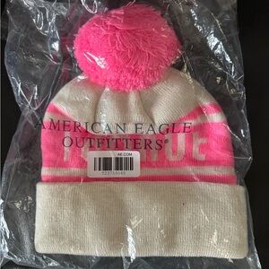 American Eagle Outfitters Beanie with Pink Pom